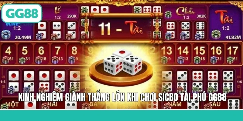 Kinh nghiệm giành thắng lớn khi chơi Sicbo tài phú GG88